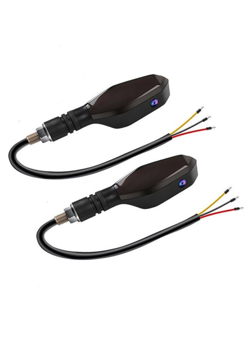 2PCS Motorcycle LED Turn Signal Lights with 27 RGB Flowing DRL,Amber Arrow Projection, Bright Side Marker, Universal Fit Easy Installation - Image 2